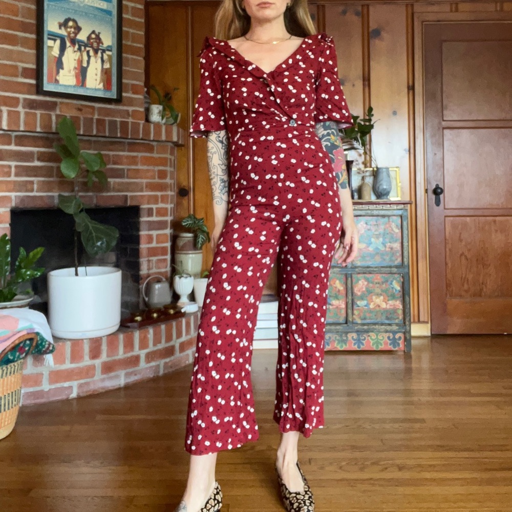 Reformation Red Jumpsuit
